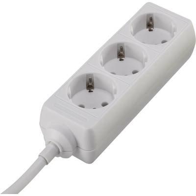 Basetech 1593786 Stekkerdoos 3-voudig Wit Randaarde stekker 1 stuk(s)