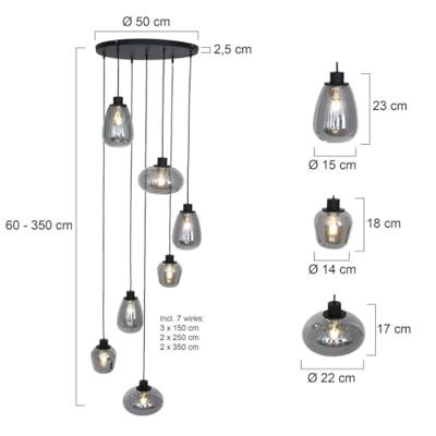 Steinhauer Hanglamp reflexion Ø 50 cm 2679 zwart