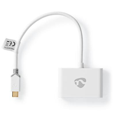 Nedis CCBW65960WT02 Usb-adapter Usb 3.1 Gen1 Usb Type-c™ Male 2x Usb Type A 1000 Mbps 0.20 M Rond Verguld Pvc Wit Window Box