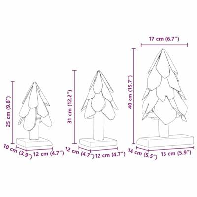 Kerstboom met standaard 3 pcs Bruin Massief teakhout Kerstboom met standaard 3 pcs Bruin Massief teakhout