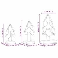 Kerstboom met standaard 3 pcs Bruin Massief teakhout - thumbnail