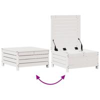 3-delige Loungeset met kussens massief grenenhout wit - thumbnail