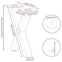 Salontafelpoten 2 st X-vormig 30x(30-31) cm staal antraciet - thumbnail