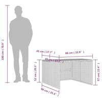 VidaXL Garage voor robotmaaier 86x90x52/57 cm poly rattan zwart - thumbnail