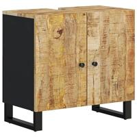 Wastafelkast 62x33x58 cm massief mangohout en bewerkt hout - thumbnail