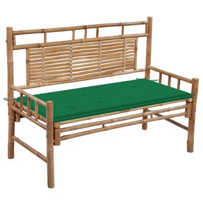 VidaXL Tuinbank met kussen 120 cm bamboe VidaXL Tuinbank met kussen 120 cm bamboe