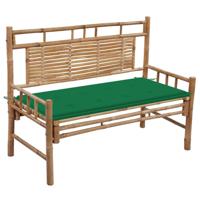 VidaXL Tuinbank met kussen 120 cm bamboe - thumbnail