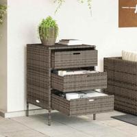 Tuinkast 55x59x80 cm poly rattan grijs - thumbnail