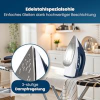 Bomann db 6004 cb stoomstrijkijzer 2200w 250ml blauw/wit - thumbnail