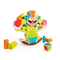 Balansspel clown hout 15-delig 18cm - thumbnail