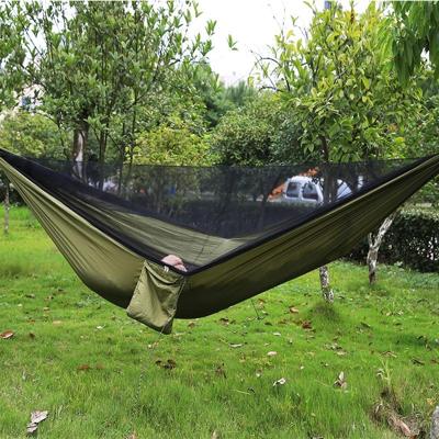 Draagbare buiten parachute hangmat met klamboes (Army Green) Draagbare buiten parachute hangmat met klamboes (Army Green)