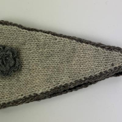 Wollen Hoofdband - Fleece gevoerd - Lichtgrijs