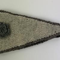 Wollen Hoofdband - Fleece gevoerd - Lichtgrijs - thumbnail