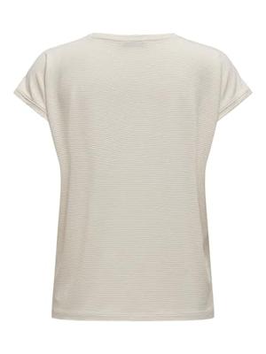 Only Onlclaudia S/s Glitter Stripe Top Jrs 15318422 T-shirt Korte Mouw Cloud Dancer Gold Lurex Stripe