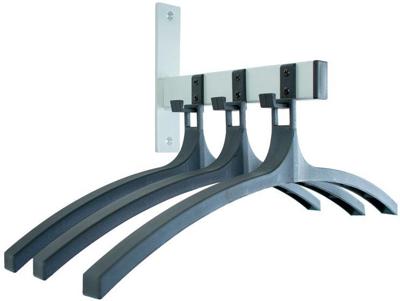 V-part wandgarderobe, 3 haken met hangers