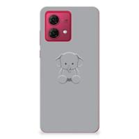 Motorola Moto G84 Telefoonhoesje met Naam Grijs Baby Olifant - thumbnail