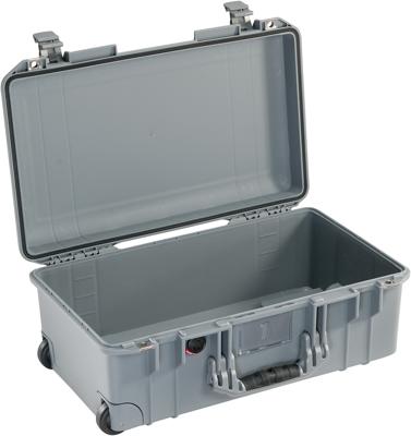 PELI 1535 Air Lichte beschermhoes met wielen voor camera-apparatuur, water- en stofdicht, 27 liter volume, zonder schuimrubberen inzetstuk, kleur: grijs