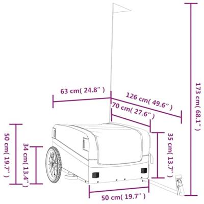 Fietstrailer 45 kg ijzer zwart en groen - thumbnail