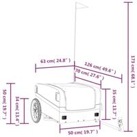 Fietstrailer 45 kg ijzer zwart en blauw - thumbnail