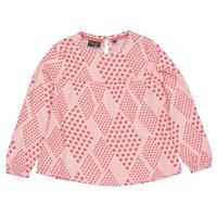 Quapi Meisjes blouse - Mare - AOP roze koraal stippen - thumbnail