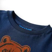 Kindershirt met lange mouwen berenprint 104 marineblauw - thumbnail