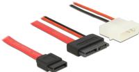 DeLOCK 84790 SATA-kabel 0,5 m SATA 13-pin SATA 7-pin + Molex (4-pin) Zwart, Rood - thumbnail