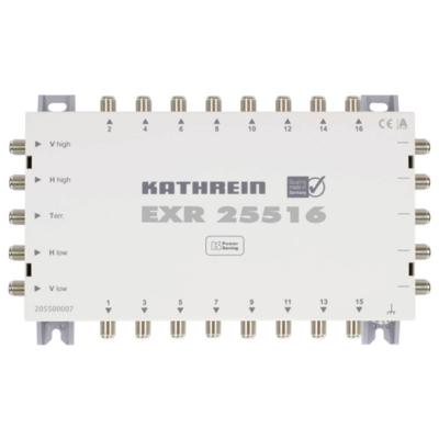 Kathrein EXR 25516 Satelliet multiswitch Ingangen (satelliet): 5 (4 satelliet / 1 terrestrisch) Aantal gebruikers: 16 Standby-functie Kathrein EXR 25516 Satelliet multiswitch Ingangen (satelliet): 5 (4 satelliet / 1 terrestrisch) Aantal gebruikers: 16 Standby-functie