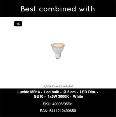 Lucide AMIGO - Plafondspot - 1xGU10 - Wit