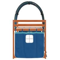Stapelbed met gordijnen 80x200 cm massief grenenhout blauw - thumbnail