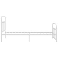 Bedframe met hoofd- en voeteneinde metaal wit 107x203 cm - thumbnail