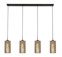Freelight Hanglamp Cestino 4 lichts L 120 cm zwart - goud - thumbnail