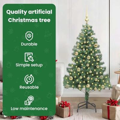 VidaXL Kerstboom met 150 led met standaard groen 150 cm pvc VidaXL Kerstboom met 150 led met standaard groen 150 cm pvc