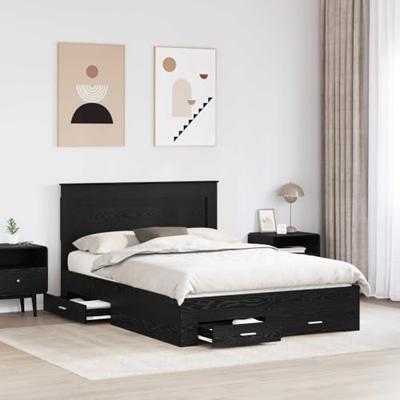 Bedframe met lade met hoofdeinde met opslag Bewerkt hout