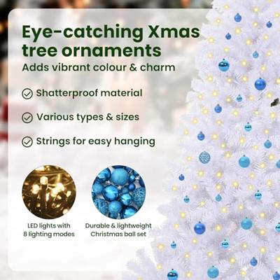 Kunstkerstboom met 300 LED Wit 240 cm PVC en staal