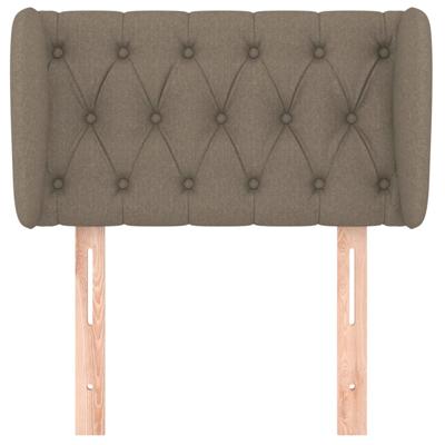 Hoofdbord met randen 147x23x118/128 cm stof taupe