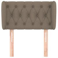 Hoofdbord met randen 147x23x118/128 cm stof taupe - thumbnail