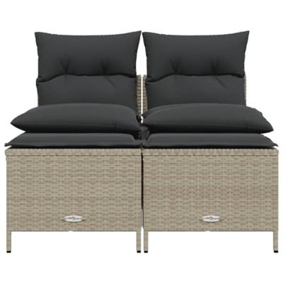 4-delige Loungeset met kussens poly rattan lichtgrijs 4-delige Loungeset met kussens poly rattan lichtgrijs