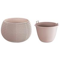 Prosperplast plantenpot|bloempot - kunststof - taupe - D30 x H22 cm - thumbnail