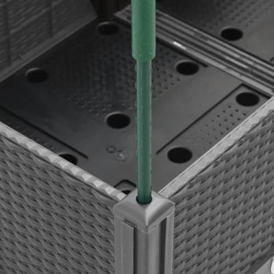 VidaXL Plantenbak met latwerk 120x40x142,5 cm polypropeen lichtgrijs