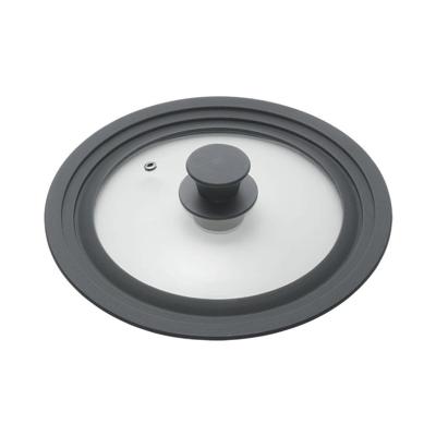 Metaltex pannendeksel 20-24 cm glas/silicone/zwart