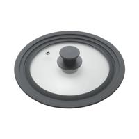 Metaltex pannendeksel 20-24 cm glas/silicone/zwart - thumbnail