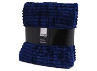 SENZA Ribbel Plaid - Deken - 150x130cm - Blauw - thumbnail