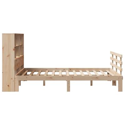 Bed met boekenkast zonder matras massief grenenhout 140x190 cm - thumbnail