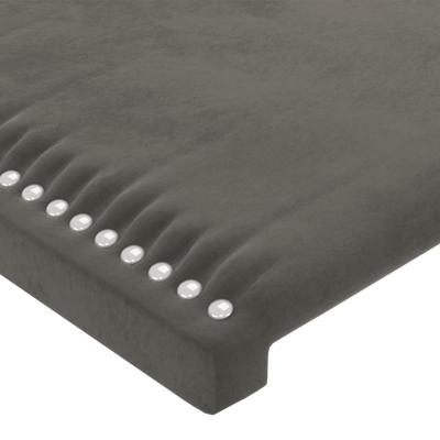 Hoofdbord met randen 163x16x78/88 cm fluweel donkergrijs - thumbnail