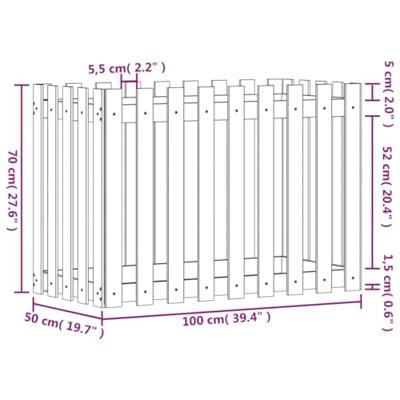 VidaXL Plantenbak verhoogd hekontwerp 100x50x70 cm grenenhout wit VidaXL Plantenbak verhoogd hekontwerp 100x50x70 cm grenenhout wit