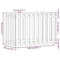 VidaXL Plantenbak verhoogd hekontwerp 100x50x70 cm grenenhout wit - thumbnail