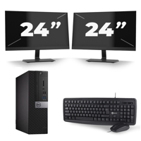 Dell Optiplex 5050 SFF - Intel Core i3-6e Generatie - 8GB RAM - 256GB SSD - Windows 11 + 2x 24 inch Monitor - thumbnail