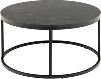 Bendt Ronde Salontafel 'Flemming' 80cm Marmerlook , kleur zwart - thumbnail