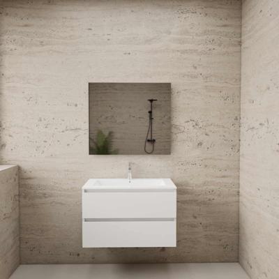 Badmeubel Boss & Wessing Paris 80 cm Mat Wit Wastafel Compleet Hoogglans Wit Boss & Wessing