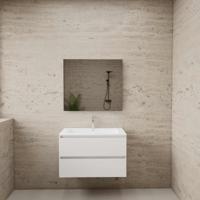 Badmeubel Boss & Wessing Paris 80 cm Mat Wit Wastafel Compleet Hoogglans Wit Boss & Wessing - thumbnail